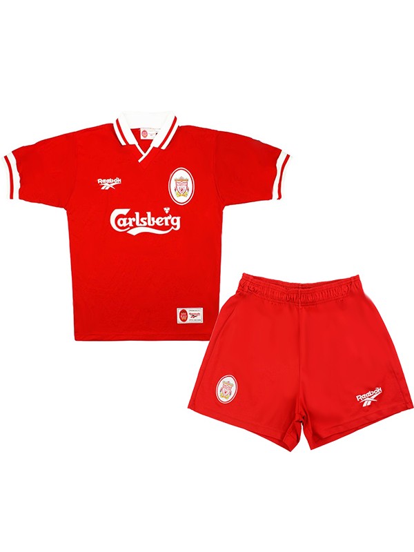 Liverpool home kids retro jersey vintage soccer kit children first football mini shirt youth uniforms 1996-1997