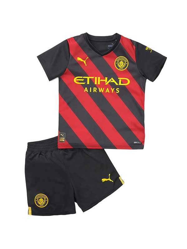 Manchester city away kids kit soccer children second football mini shirt youth uniforms 2022-2023