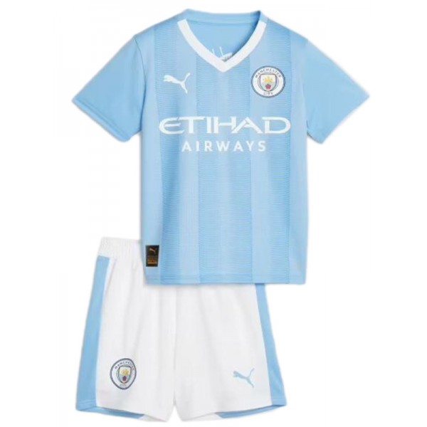 Manchester city home jersey kids kit children first football mini shirt soccer youth uniforms 2023-2024