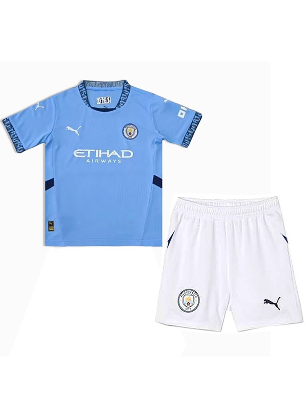 Manchester city maglia da casa per bambini kit da calcio per bambini prima mini maglia da calcio uniformi giovanili 2024-2025