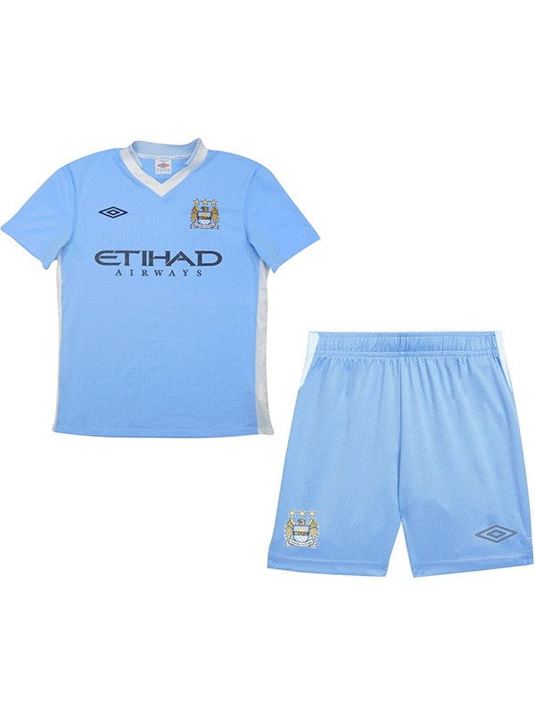 Manchester City casa bambini maglia retrò kit calcio bambini vintage prima maglia da calcio mini uniformi giovanili 2011-2012