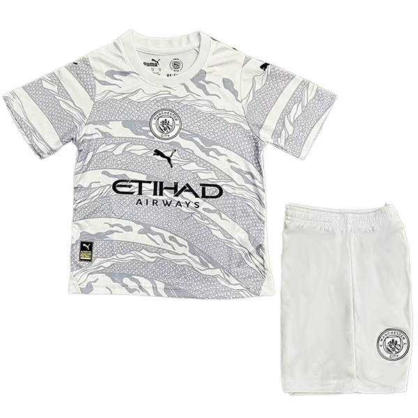 Manchester city kids jersey special soccer kit children white football mini shirt youth uniforms 2024-2025