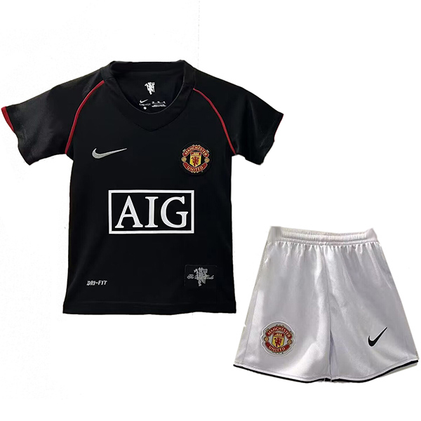 Manchester united away kids retro jersey soccer kit children vintage second football shirt mini youth uniforms 2007-2008