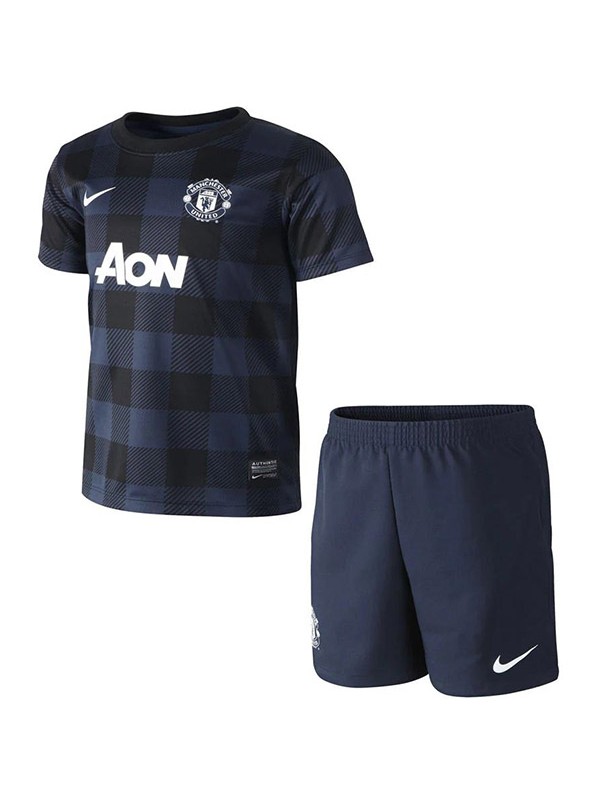 Manchester united maglia da calcio retrò per bambini in trasferta kit da calcio per bambini maglia da calcio vintage seconda maglia da calcio mini uniformi giovanili 2013-2014