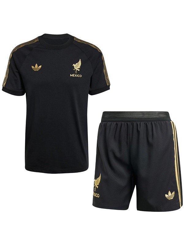 Mexico maglia da calcio per bambini oro e nera mini maglietta da calcio per bambini uniformi giovanili 2025-2026
