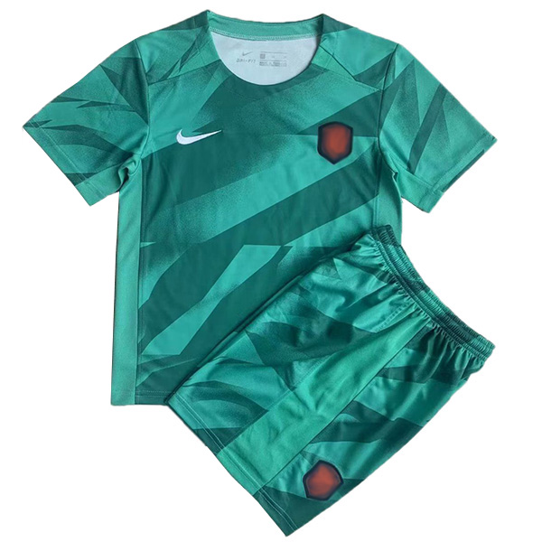 Nethlan goalkeeper kids jersey soccer kit children green football mini shirt youth uniforms 2023