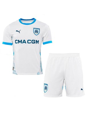 Olympique de Marseille home kids kit infant soccer jersey children first football mini shirt youth uniforms 2024-2025