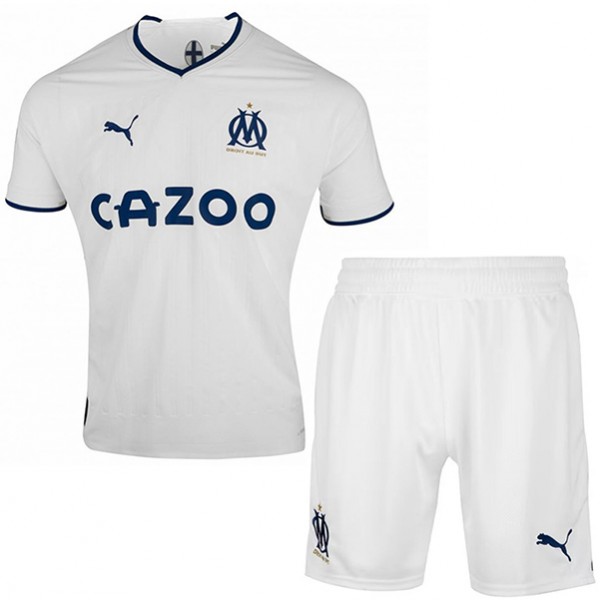 Olympique de Marseille home kids kit soccer jersey children first football mini shirt youth uniforms 2022-2023