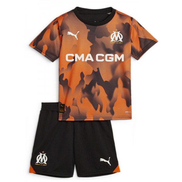 Olympique de marseille third kids jersey soccer kit children 3rd football mini shirt youth uniforms 2023-2024