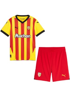 RC Lens home kids kit infant soccer jersey children first football mini shirt youth uniforms 2024-2025