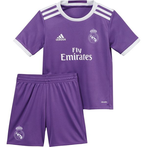 Real madrid kids away retro jersey soccer kit children second football mini shirt youth uniforms 2016-2017