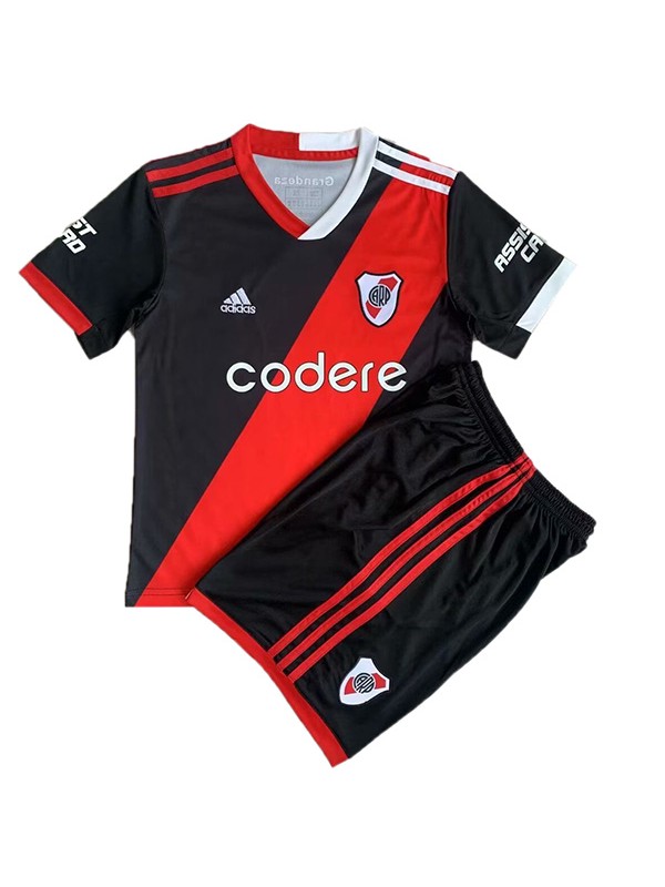 River Plate third kids jersey soccer kit children black football mini shirt youth uniforms 2023-2024