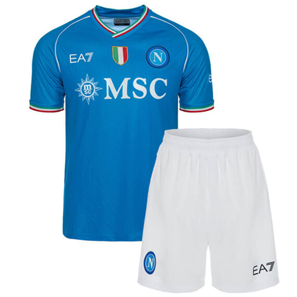 SSC napoli home kids jersey soccer kit children first football mini shirt youth uniforms 2023-2024
