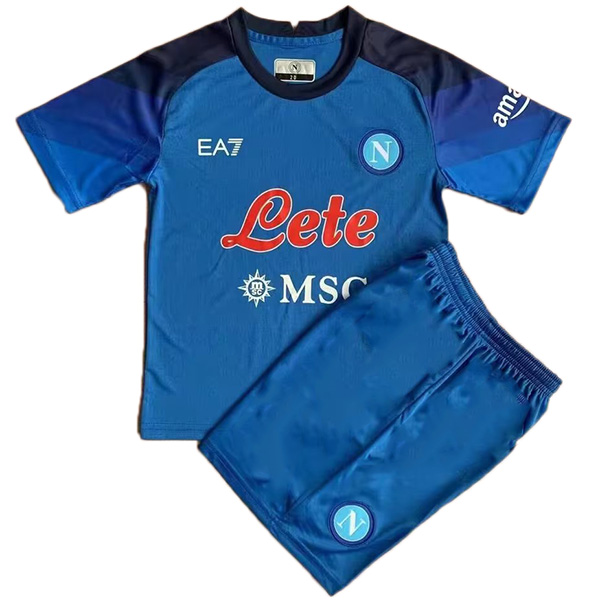 SSC napoli home kids jersey soccer kit children first football mini shirt youth uniforms 2023