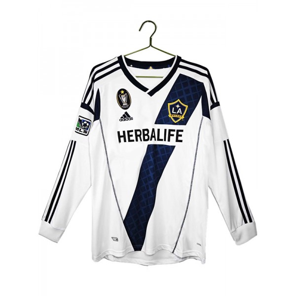 LA Galaxy home long sleeve retro jersey soccer vintage uniform men's first sports football kit top shirt 2012