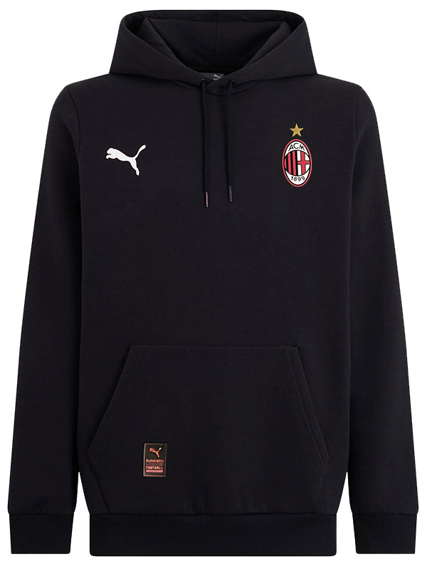 AC milan felpa con cappuccio giacca calcio abbigliamento sportivo tuta da uomo allenamento nero kit esterno calcio cappotto 2025-2026