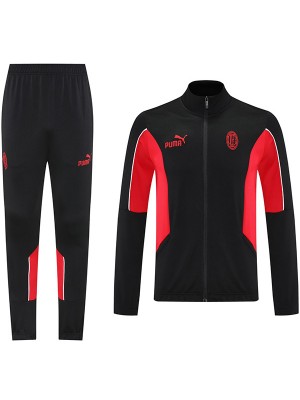 AC Milan giacca da calcio tuta sportiva nera rossa con cerniera intera uniforme da uomo kit da allenamento per esterni giacca da calcio 2025-2026