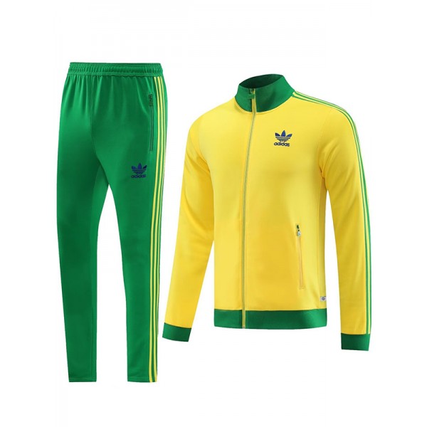Adas Jacket football sportswear tracksuit yellow green full zipper uniform men's training kit outdoor soccer coat 2023-2024