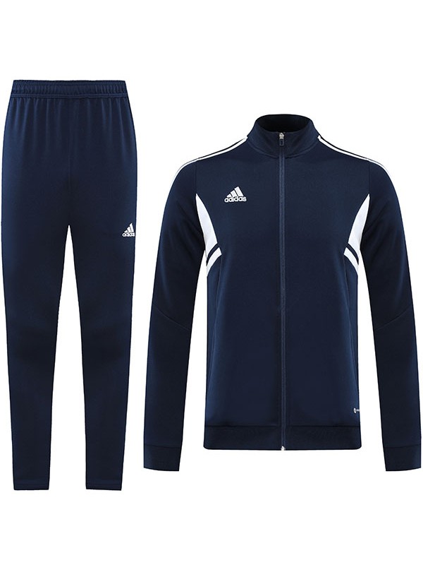 Addas jacket football sportswear tracksuit full zipper men's training jersey athletic outdoor soccer navy coat 2022-2023