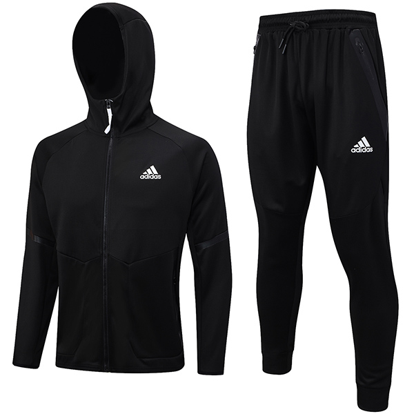 Adds hoodie jacket football sportswear tracksuit full zipper uniform men's black training kit outdoor soccer coat 2023-2024