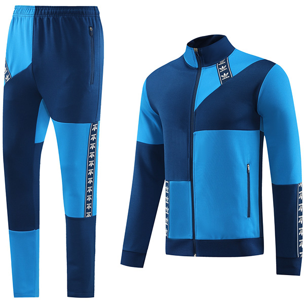 Adds jacket football sportswear tracksuit full zipper uniform men's blue navy training kit outdoor soccer coat 2023-2024