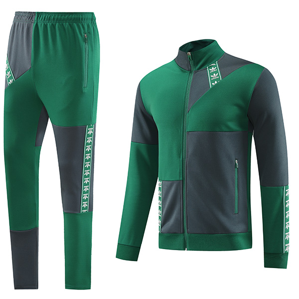 Adds jacket football sportswear tracksuit full zipper uniform men's green gray training kit outdoor soccer coat 2023-2024