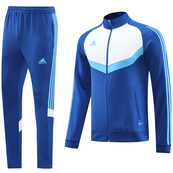 Adds jacket football sportswear tracksuit full zipper uniform men's training kit blue white outdoor soccer coat 2023-2024