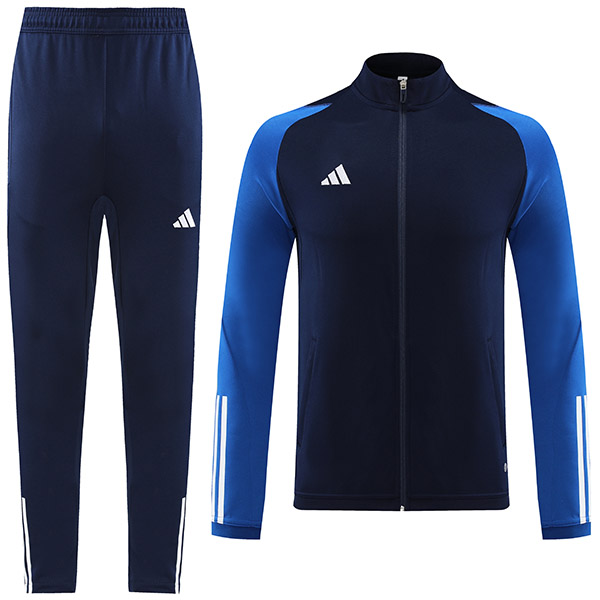 Adds jacket football sportswear tracksuit navy full zipper uniform men's training kit navy outdoor soccer coat 2023-2024