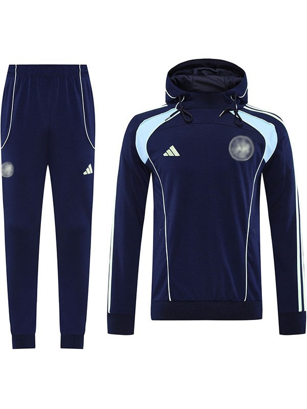 Ajx tuta sportiva con cappuccio uomo indaco kit da allenamento 2025-2026