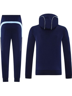 Ajx tuta sportiva con cappuccio uomo indaco kit da allenamento 2025-2026