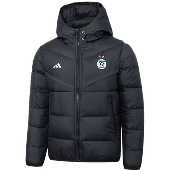 Algeria hoodie cotton-padded jacket football sportswear tracksuit full zipper men's training black kit outdoor soccer coat 2024