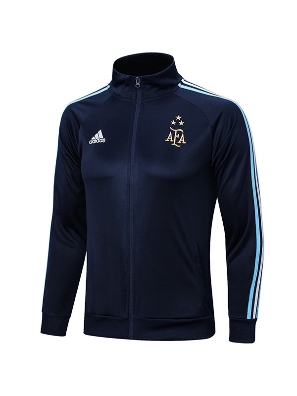 Argentina jacket football kit sportswear tracksuit navy long zipper training uniform outdoor suit soccer coat 2022-2023