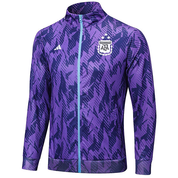 Argentina jacket football sportswear tracksuit full zipper uniform purple men's training outdoor soccer kit 2022-2023