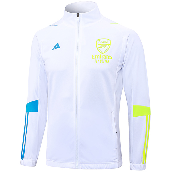 Arsenal jacket football sportswear tracksuit full zip uniform men's white black training kit outdoor soccer coat 2023-2024
