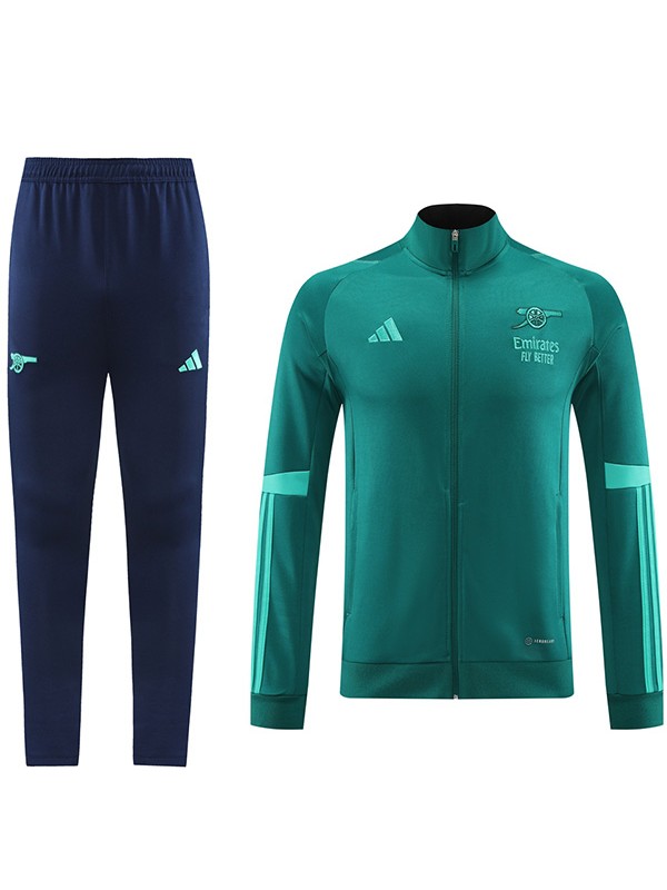 Arsenal jacket football sportswear tracksuit long zipper uniform men's training dark green kit outdoor soccer coat 2024