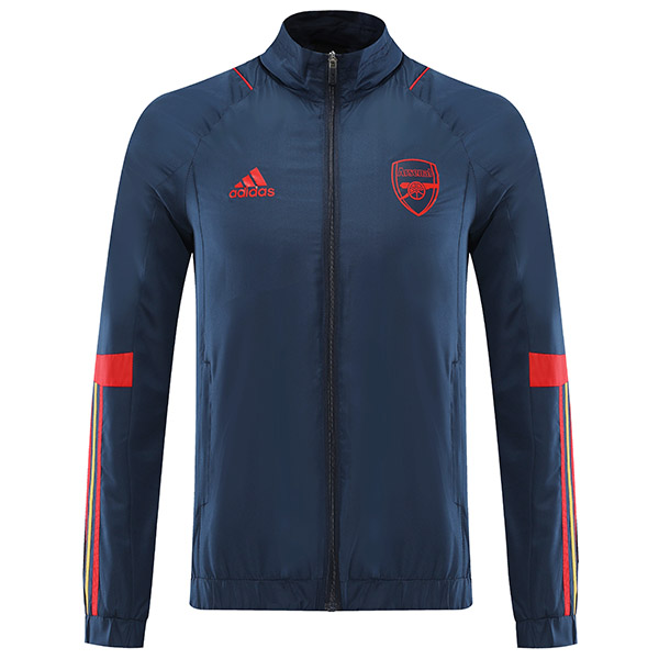 Arsenal windbreaker jacket football sportswear tracksuit full zipper navy uniform men's training kit outdoor soccer coat 2023-2024