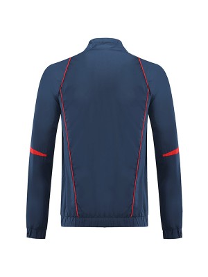 Arsenal windbreaker jacket football sportswear tracksuit full zipper navy uniform men's training kit outdoor soccer coat 2023-2024