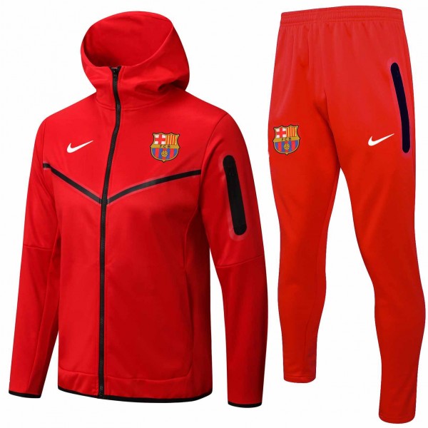 Barcelona hoodie jacket football sportswear tracksuit full zipper uniform men's training kit athletic outdoor soccer red coat 2022-2023