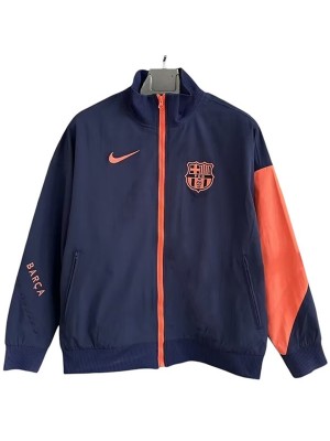 Barcelona giacca antivento tuta blu indaco con cerniera intera allenamento uomo 2025-2026