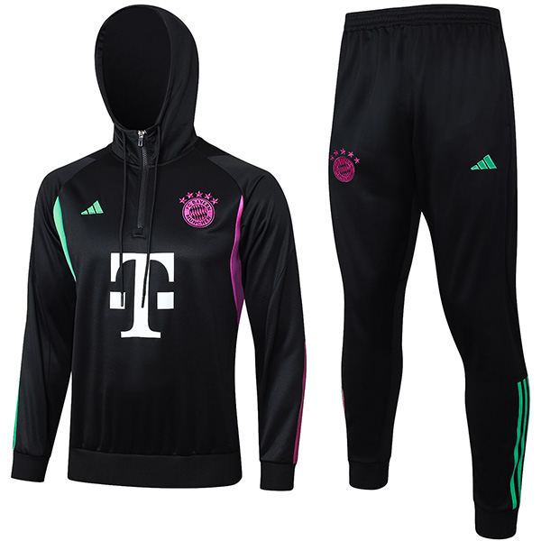 Bayern Munich hoodie jacket football sportswear tracksuit zipper uniform men's training black kit outdoor soccer coat 2024