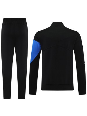 Chelsea giacca da calcio abbigliamento sportivo tuta da ginnastica, cerniera intera uniforme da uomo kit da allenamento nero e blu giacca da calcio per esterni 2025-2026