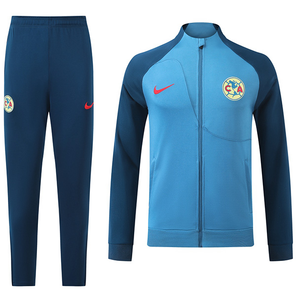 Club América jacket football sportswear tracksuit full zipper men's blue navy training kit outdoor soccer coat 2024-2025