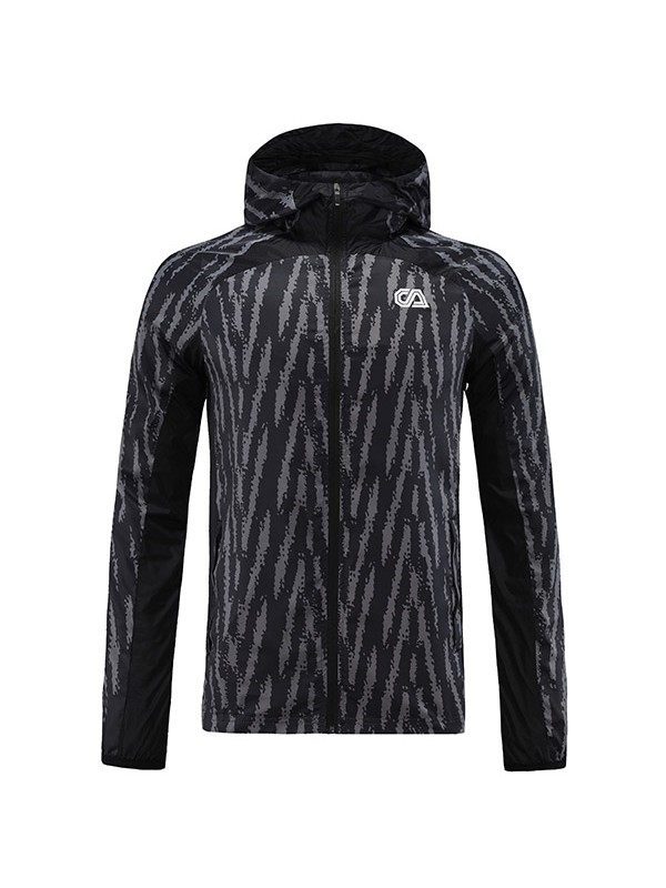 Club America windbreaker hoodie jacket football sportswear tracksuit full zipper men's training black kit outdoor soccer 2023-2024