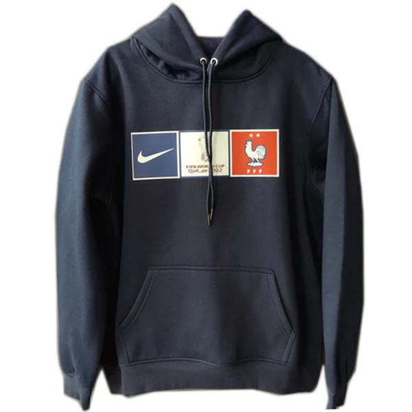 France hoodie jacket football sportswear tracksuit full zipper men's training jersey kit navy soccer coat 2022