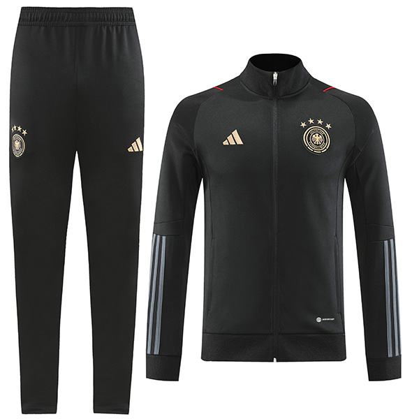 Germany jacket football sportswear tracksuit full zipper men's training kit athletic black outdoor soccer coat 2022