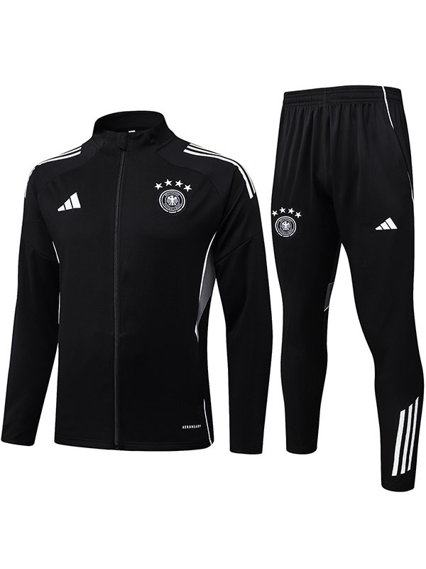 Germany jacket football sportswear tracksuit full zipper men's training kit black outdoor uniform soccer coat 2025-2026