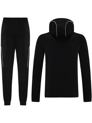 Inter miami giacca con cappuccio abbigliamento sportivo da calcio tuta nera uniforme da uomo kit da allenamento giacca da calcio per attività all'aperto 2025-2026