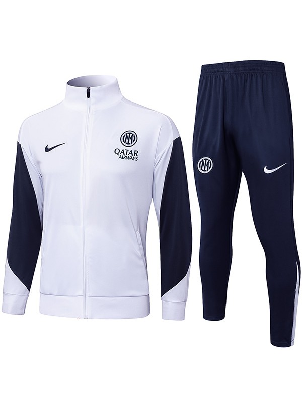 Inter Milan giacca da calcio abbigliamento sportivo tuta bianca con cerniera intera kit da allenamento da uomo uniforme da esterno giacca da calcio 2025-2026