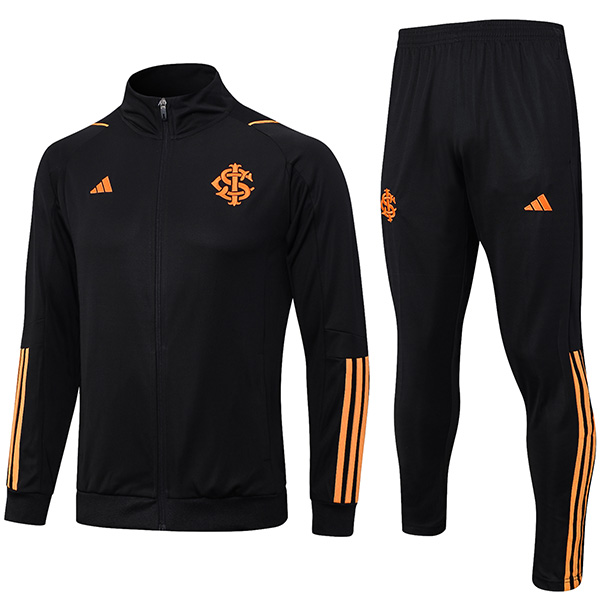 Internacional jacket football sportswear tracksuit full zipper men's training black uniform kit outdoor soccer coat 2023-2024