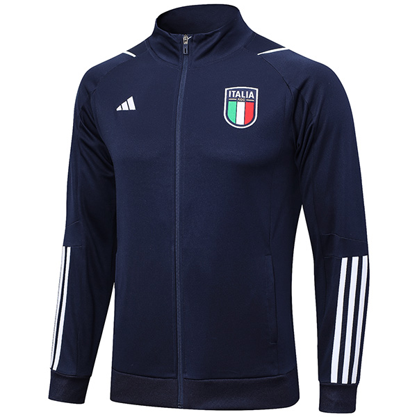Italy jacket football navy kit sportswear tracksuit long zipper training uniform outdoor suit soccer coat 2023-2024